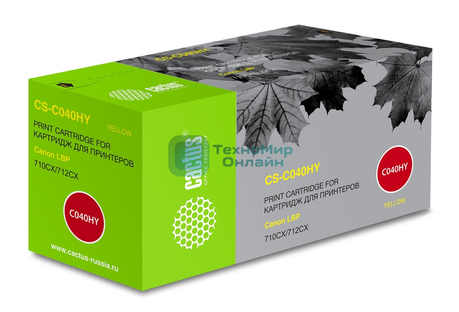 Картридж лазерный Cactus CS-C040HY желтый (10000 стр.) для Canon LBP 710CX I-SENSYS/712CX I-SENSYS