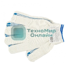 Перчатки трикотажные, с ПВХ точкой, 10 класс, стикер Россия