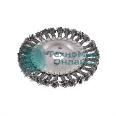 Щетка для УШМ Сибртех 150 мм, посадка 22,2 мм, Плоская, крученая проволока 0,5 мм