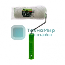 Валик Сибртех Искусственный мех с ручкой, 150 мм, ворс 15 мм, D 48 мм, D руч. 6 мм, полиэстер