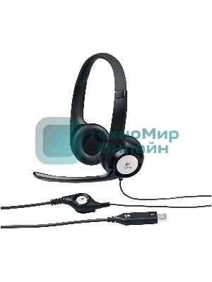 Гарнитура проводная Logitech Headset H390 USB черный