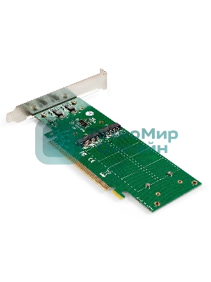 Переходник ExeGate EXE-597E4 (4 x M.2 M key -> PCI-E x16 v3.0, для установки четырех SSD M.2 2230/2242/2260/2280/22110 M key NGFF в слот PCI-E, материнская плата должна быть c функции Bifurcation PCI-E)