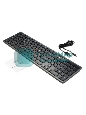 Проводная клавиатура Gembird KB-8460, полноразмерная, 103кл+5 доп, 12Fn, ножничная, тихая, 1.5м, черная