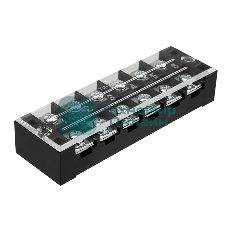 Блок зажимов клеммный Rexant БЗН ТВ-4506 4,0мм2 45A 6 пар