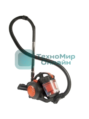 Пылесос Mystery MVC-1124 черный/оранжевый, 300/2000 Вт, уборка сухая, пылесборник контейнер 5 л