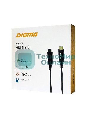 Кабель аудио-видео Digma HDMI 2.0 AOC HDMI (m)/HDMI (m) 20м. позолоченные контакты черный