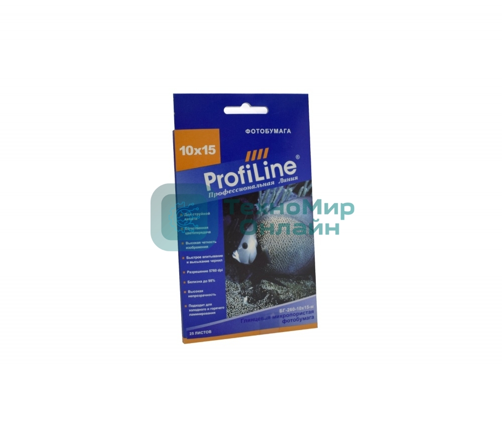 БГ-260-10х15-м-25 Фотобумага микропористая глянцевая, 260 г/м2, 10х15, 25 л, 5760 dpi (Mi)