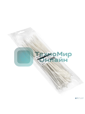 Стяжка (хомут) нейлоновая ExeGate CV66-400x4.8W (нейлон 6.6, 400x4.8 мм, неоткрывающаяся, halogen free, -40°C - +85°C, белая, 100 шт)