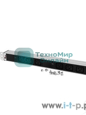 Аксессуар ЦМО Блок розеток Rem-32 с инд., 6 IEC 60320 C19, 32А, алюм., 19