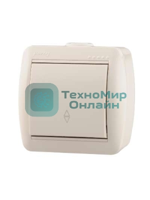 Выключатель проходной 1-кл. ОП Ната 10А IP20 белый LEZARD 710-0200-105