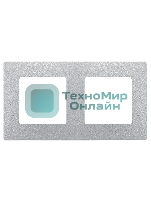 Рамка ETIKA 2 поста алюминий ETIKA Рамка 2 поста алюминий