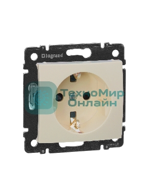 Розетка Legrand 774321 2К+3 со шторками, слон. кость Valena