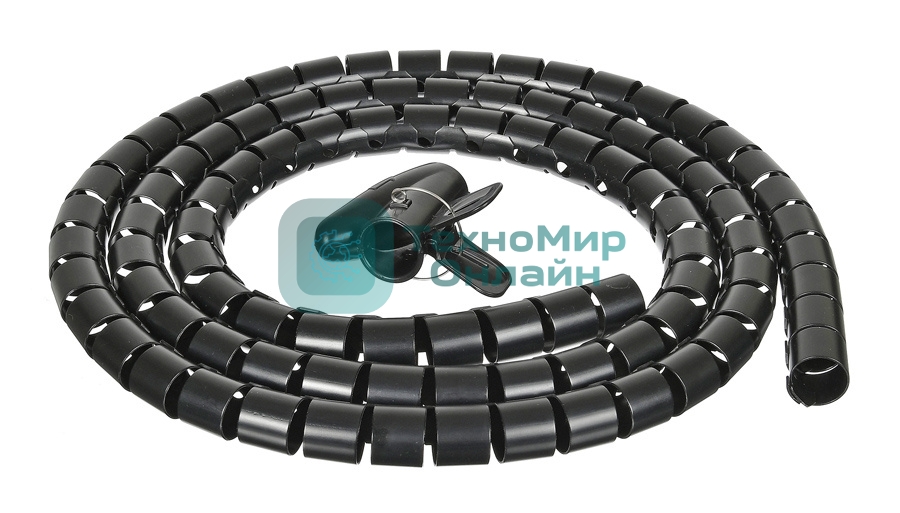 Кабельный органайзер Buro Spiral Hose 25x2000мм черный