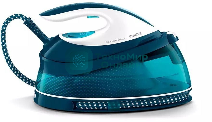 Парогенератор Philips 2400 Вт, удар 400 г, пар 120 г/мин, 6,5 бар, SteamGlide, OptimalTEMP, автоотключение