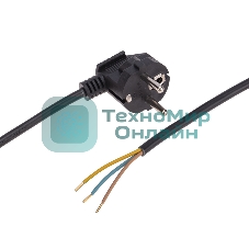 Шнур электрический с вилкой Rexant ПВС 3х0,75 мм², 2м черный