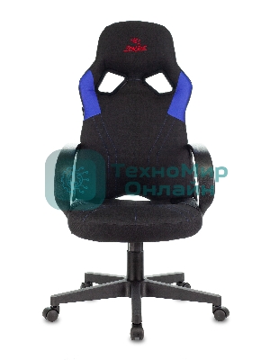 Кресло игровое Бюрократ ZOMBIE RUNNER черный/синий искусст.кожа/ткань