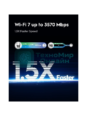 Маршрутизатор Cudy BE3600 2.5G Dual Band Wi-Fi 7 Mesh Router, Chipset Broadcom, 802.11be/ax/ac/a/b/g/n, 2882Mbps at 5GHz + 688Mbps at 2.4GHz, 1 x 2.5Gbps WAN Port, 4 x 10/100/1000Mbps Ports, 4 x 5dBi fixed antennas, WiFi router/AP/Repeater/WISP Mode, PPTP/L2TP/OpenVPN/WireGuard, MLO, MU-MIMO, Guest network, WPS, DDNS, IPv6, IPTV, WOL, WPA3, TR069/TR098/TR111/TR181, Cudy APP