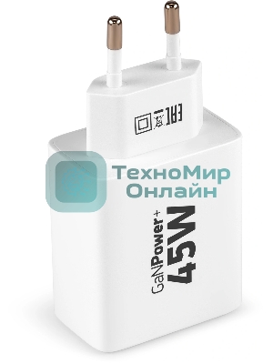 Сетевое зарядное устройство Digma Pro DPW4A 45W 3A (PD+QC) USB-C/USB-A универсальное белый (DPW4A5GX11WH)