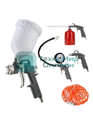 Набор пневмоинструмента PATRIOT KIT 5A 5пр. краскопульт с в.баком пистолеты шланг5м пульверизатор