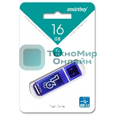Флешка USB Smartbuy Glossy series Dark Blue (SB16GbGS-DB), 16Gb, USB 3.0, R/W 75/30, синий