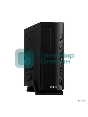 Компьютерный корпус MiniITX ExeGate MI-208 Black, miniITX/mATX, M400, 80мм, 2хUSB, Audio