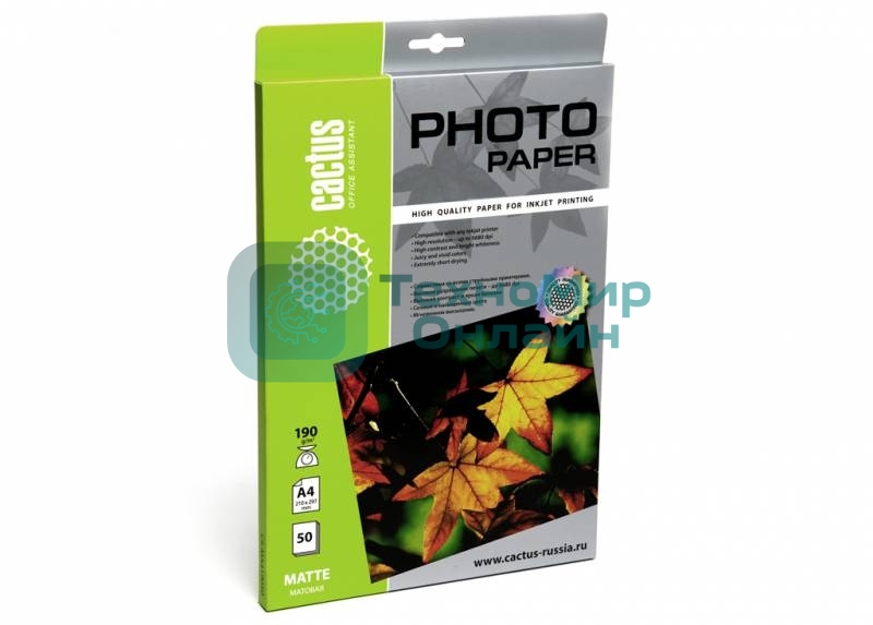 Фотобумага Cactus CS-MA419050 матовая A4 190 г/м2 50 листов