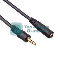 Удлинитель звуковой Exegate (3.5мм Jack M - 3.5мм Jack F) 3.0м позолоченные разъемы