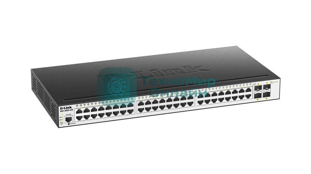 Коммутатор D-Link DGS-3000-52L/B1A 48G 4SFP управляемый