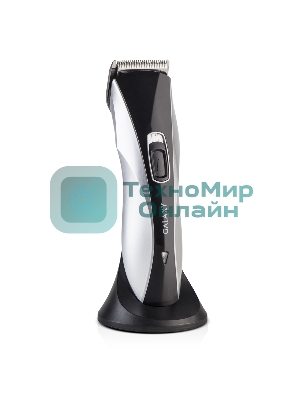 Набор для стрижки Galaxy Line GL 4155, черный с серебристым, лезвия из японской нержавеющей стали, индикатор работы и заряда, время непрерывной работы 45 мин, 4 насадки–расчески (3, 6, 9, 12 мм), эргономичный дизайн