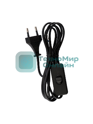 Сетевой шнур с выключателем Rexant 2х0,75 мм², 1,8 м черный