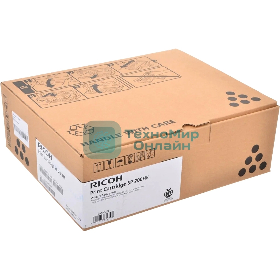 Картридж лазерный Ricoh SP 200HE (ранее SP 200HS) черный для SP210/SP212w/SP212SFNw/SP200N/SP200S/SP202SN/SP203SF/SP203SFN/SP203SFNw/SP210SF/SP212SFw/SP210SU/SP212SUw 2600 стр.