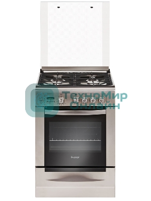 Плита газовая Gefest ПГ 6100-04 0004 серебристый, конфорок 4 шт, духовка 52 л, 60 см x 85 см x 60 см