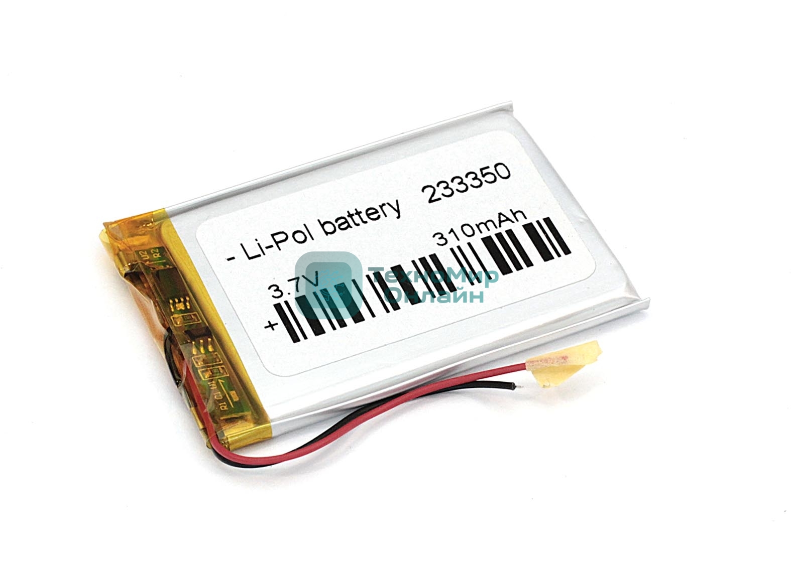 Аккумулятор Li-Pol (батарея) 2.3x33x50 мм 2pin 3.7V/310mAh