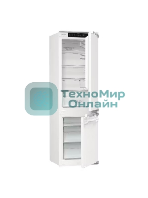 Встраиваемый холодильник Gorenje NRKI517142, полезный объем 243 л, электронное управление, цифровой дисплей, автоматическое размораживание No Frost, быстрое замораживание, интенсивное охлаждение, зона свежести с контролем влажности, слайдерное крепление, энергоэффективность А+