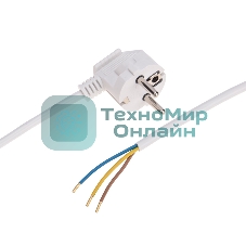 Шнур электрический с вилкой Rexant ПВС 3х0,75 мм², 1,5м белый
