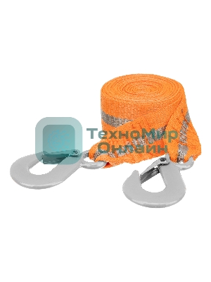 Трос буксировочный Stels 54383 10 тонн, 2 крюка, сумка на молнии, россия