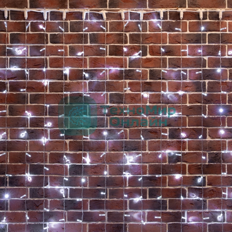 Гирлянда Neon-night Занавес 2х6м 768 LED белый прозрачный ПВХ IP65 эффект мерцания 230В нужен блок 303-500-1