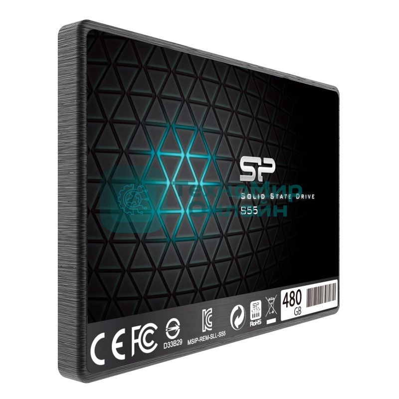 Накопитель SSD Silicon Power Slim S55, 480Gb, SATA, 2.5