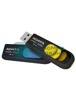 Флешка USB ADATA UV128 (AUV128-32G-RBE), 32Gb, USB 3.0, R/W 100/30, черный/синий