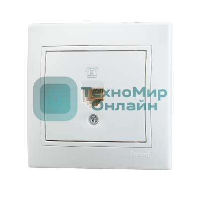 Розетка телефонная 1-м СП Мира RJ11 белый/белый Lezard 701-0202-137