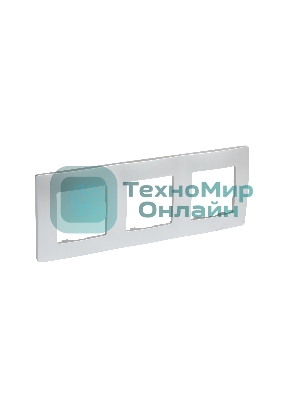 Рамка ETIKA 3 поста, алюминий