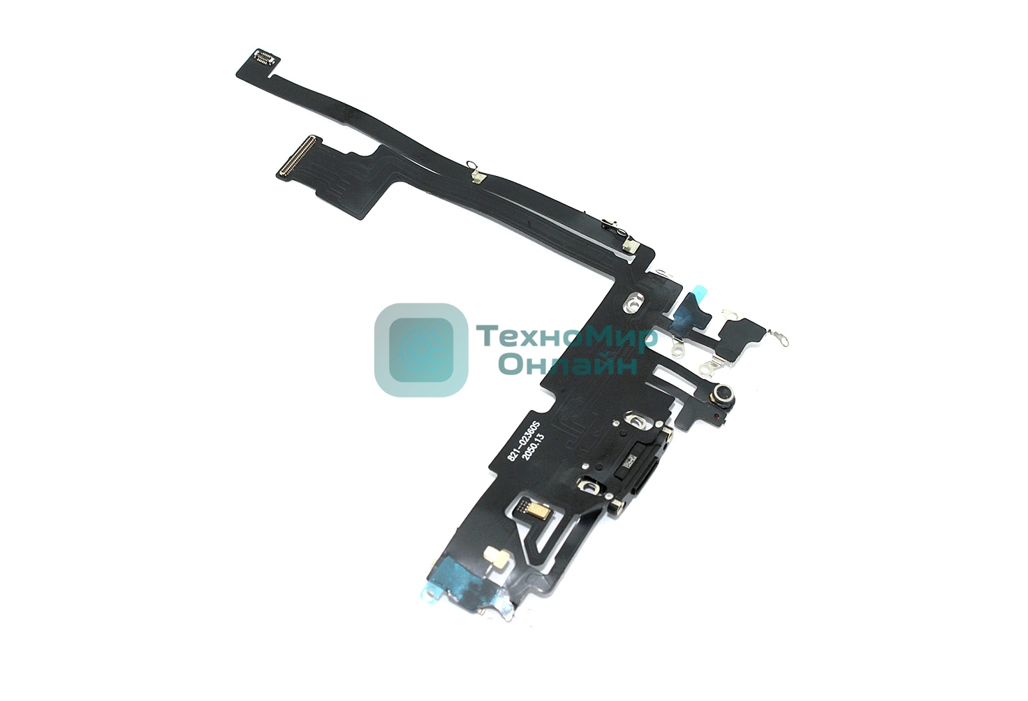 Шлейф с разъемом зарядки и микрофоном для Apple iPhone 12 Pro Max, черный