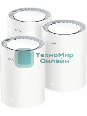 Бесшовный Mesh роутер Cudy M1800(3-Pack) AX1800 10/100/1000BASE-TX белый (упак.:3шт)