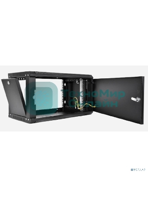 Шкаф телекоммуникационный настенный разборный ЦМО ЭКОНОМ 9U (600 x 350) дверь металл, черный (ШРН-Э-9.350.1-9005)