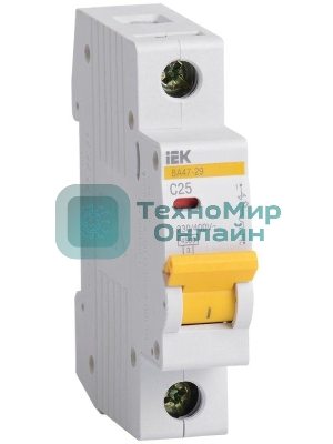 Выключатель автоматический модульный 1п C 25А 4.5кА ВА47-29 IEK MVA20-1-025-C