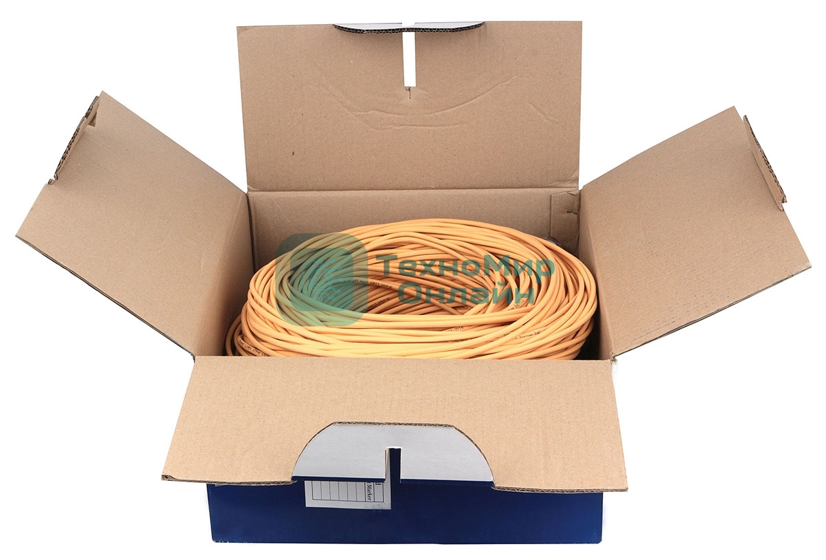 Кабель SkyNet Light UTPнг-LSZH 4x2x0,46, низкое дымовыделение, нулевое содержание галогенов, медный, FLUKE TEST, кат.5e, однож., 305 м, box, оранжевый