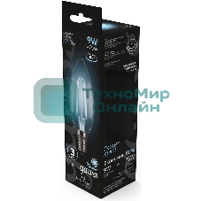 Лампа светодиодная филаментная Gauss 9Вт цок.:E14 свеча 220B 4100K св.свеч.бел.ней. C37 (упак.:10шт)