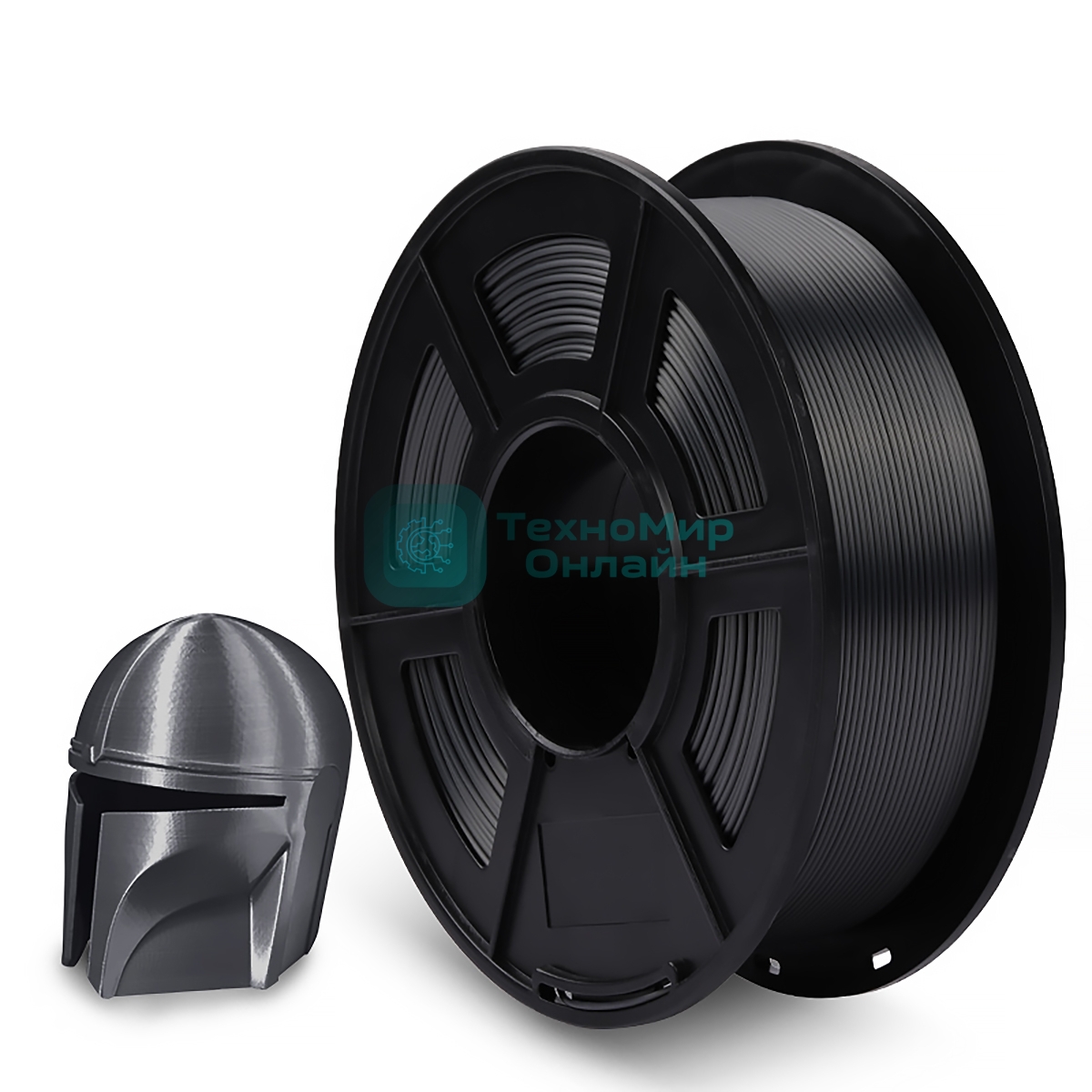 Филамент NVPrint Silk PLA+ Grey для 3D печати диаметр 1.75мм длина 330 метров масса 1 кг