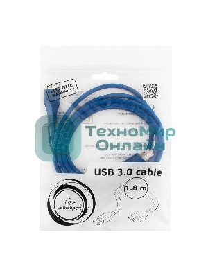 Кабель USB 3.0 для соед. 1.8м А-microB (5 pin) PRO позол.конт., пакет