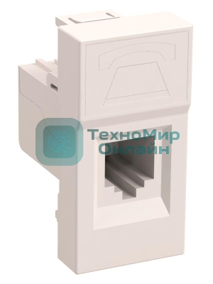 Розетка телефонная RJ-11 IEK (CKK-40D-RT1-K01) РКФ-10-00-П кат.3 (на 1 модуль) ПРАЙМЕР белая